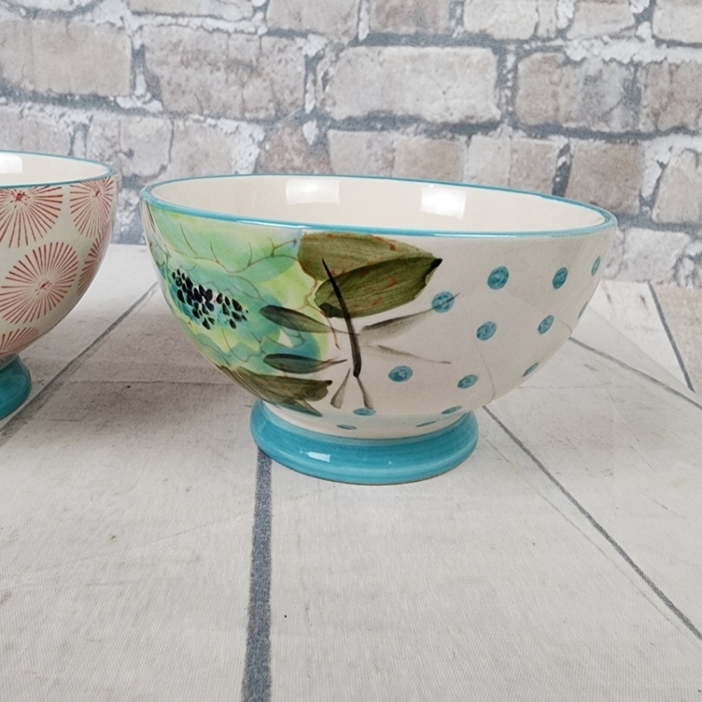 The Pioneer Woman 6Inch Footed Bowls Set of 2 Atomic Starburst Vintage Bloom - Picture 7 of 11